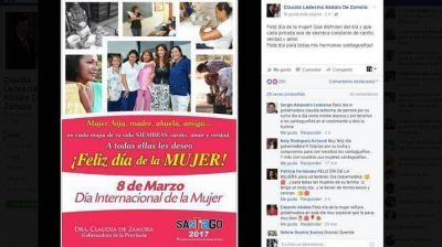 La gobernadora salud� a las santiague�as en su d�a
