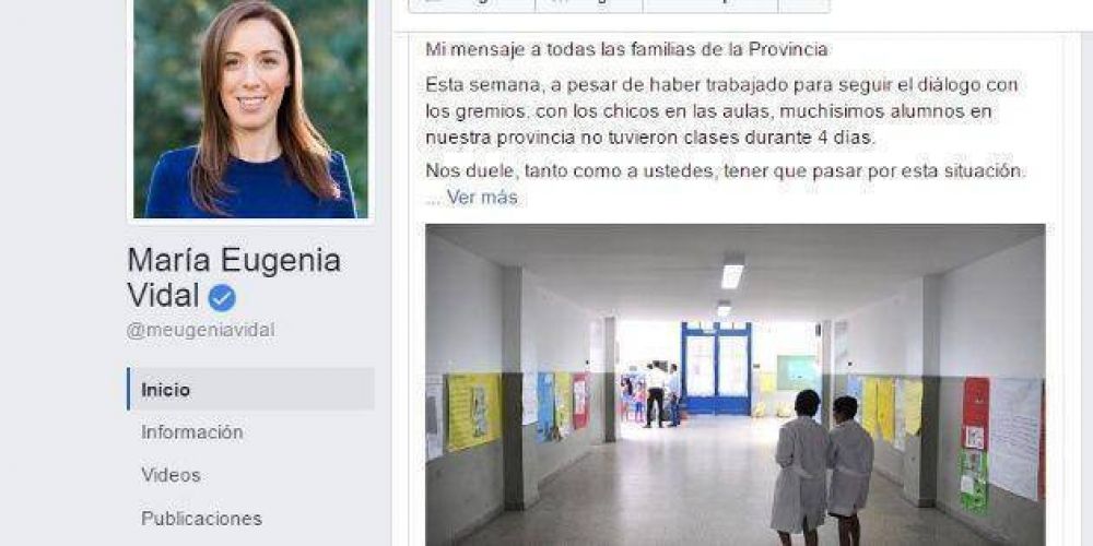 La carta de Vidal: �Les pedimos seguir dialogando, respondieron con un paro�