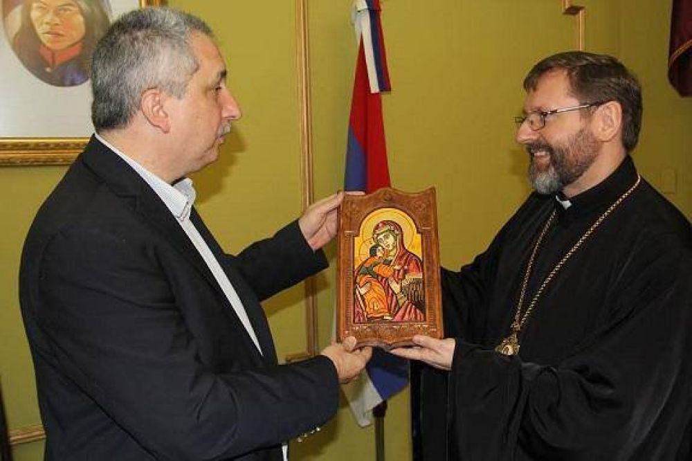 Passalacqua recibi al arzobispo mayor de los ucranios Sviatoslav Shevchuk