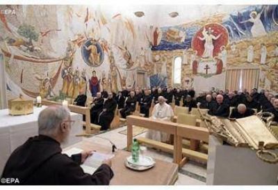 El Papa Francisco asiste a la tercera predicaci�n de Cuaresma