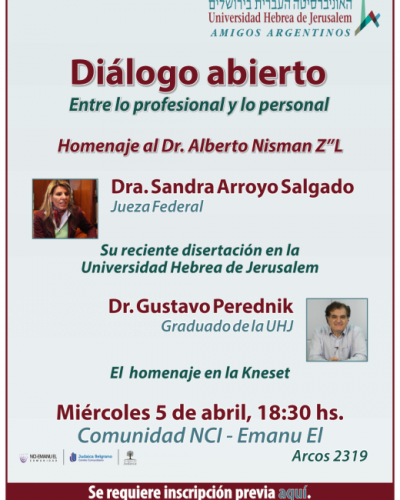 La UHJ har� un homenaje al fiscal Alberto Nisman (Z�L) con Perednik y Arroyo Salgado