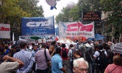 30M: la marcha de las dos CTA reuni� a 150 mil personas y a sectores de la CGT