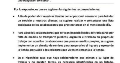 Carrefour amenaza con descuentos y sanciones a quienes paren el 6 de abril