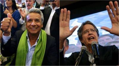El oficialista Len�n Moreno celebr� la victoria, pero el opositor Guillermo Lasso impugnar� los resultados