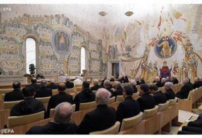 El Papa Francisco asiste a la quinta predicaci�n de Cuaresma
