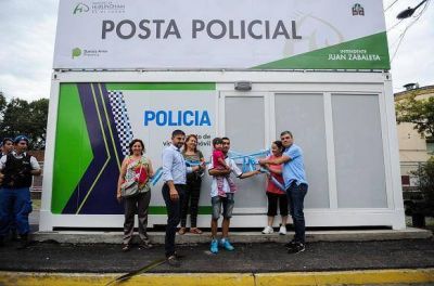 Zabaleta inaugur� la cuarta posta policial en menos de cuatro meses