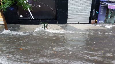 Temporal: Obras Sanitarias inform� que la basura tap� bocas de tormenta