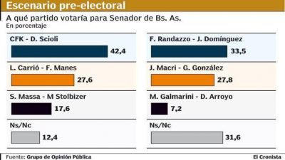 Segn una encuesta, el PJ se impondra en la eleccin a senador en Buenos Aires