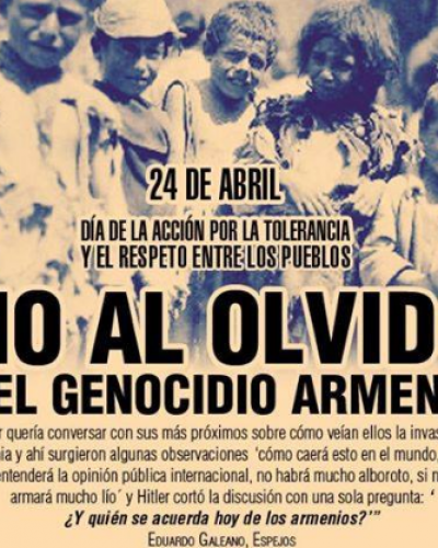 Recuerdan el 102 aniversario del genocidio armenio