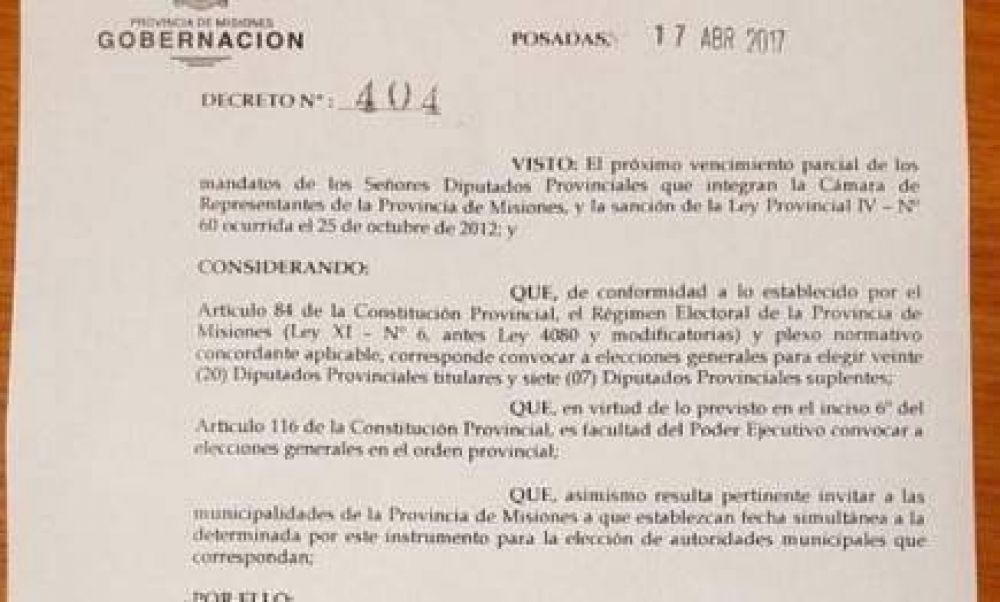 Legislativas2017: el gobernador convoc a elecciones para la misma fecha que Nacin