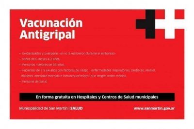 Comenz� la campa�a de Vacunaci�n Antigripal en San Mart�n