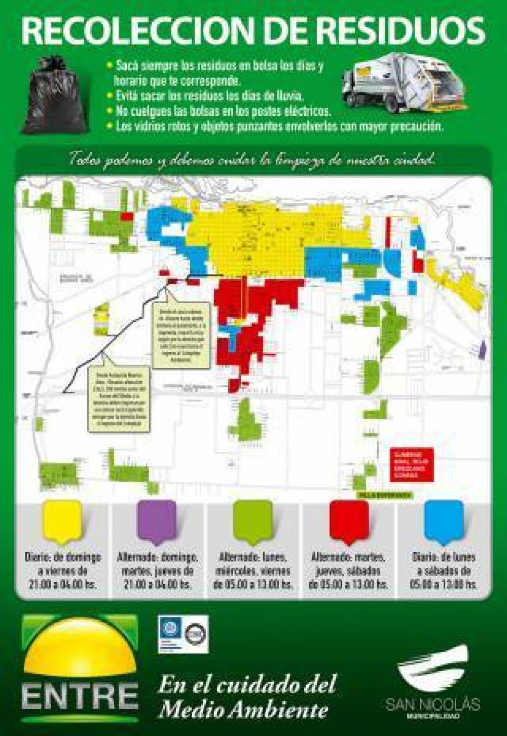Cambios en la recolecci�n de residuos a ra�z del pr�ximo feriado