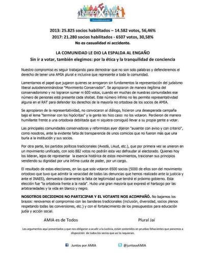 Contin�a la pelea entre las agrupaciones comunitarias tras las elecciones de AMIA