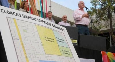Inauguraron la �ltima etapa de la obra de cloacas de Empalme Graneros