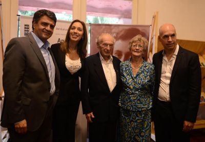 Vidal, Larreta y Jorge Macri presentaron la muestra de Ana Frank, en Vicente L�pez
