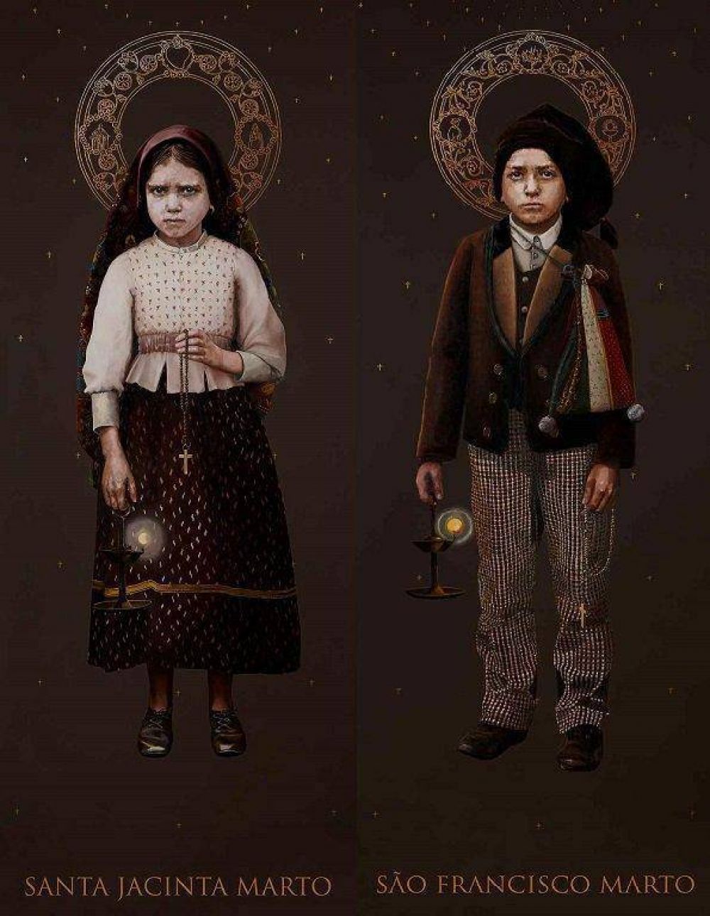 Estos son los retratos oficiales de los pastorcitos de F�tima que el Papa declarar� santos