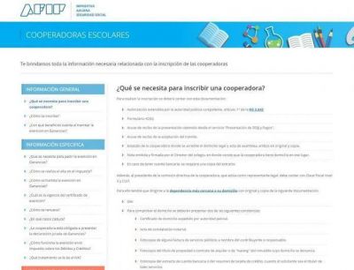Crean un micrositio en la p�gina de la AFIP para facilitar tr�mites a las cooperadoras escolares