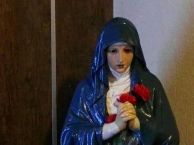 Aseguran que la estatua de una virgen 