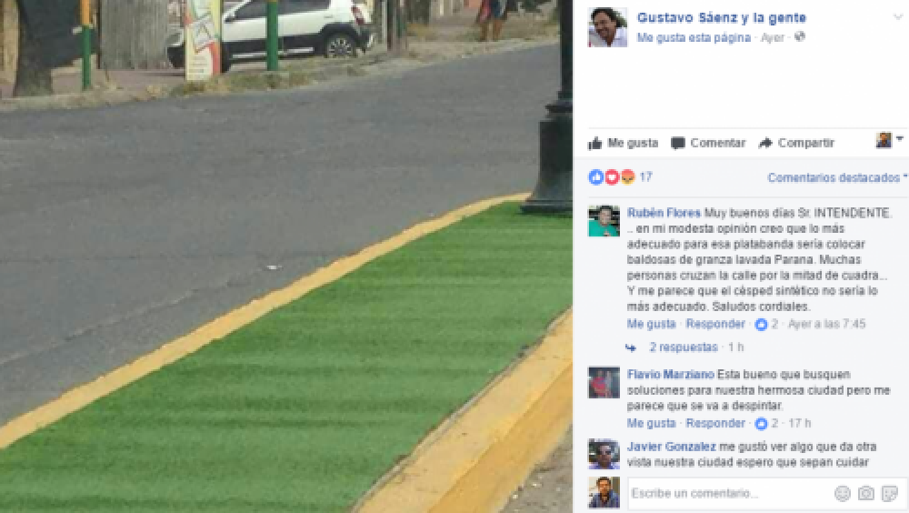 S�enz inici� una inusual consulta a los vecinos por el pasto sint�tico