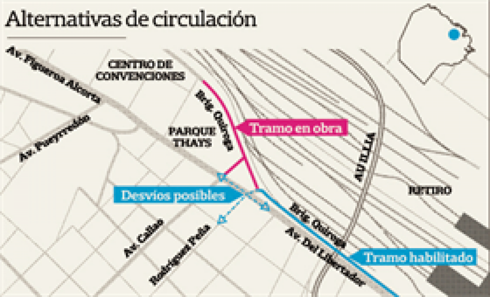 Cortes y desv�os por obras para la nueva traza de la autopista Illia