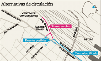 Cortes y desv�os por obras para la nueva traza de la autopista Illia