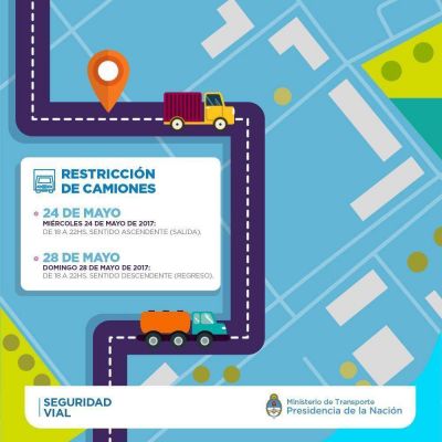 Restricci�n de camiones por el 25 de Mayo