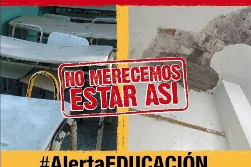 #EscuelasEnRuinas: Docentes alertan por el estado de las escuelas con nueva campaa en las redes