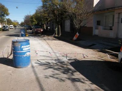 Se repar� un conducto pluvial en calle Olavarr�a