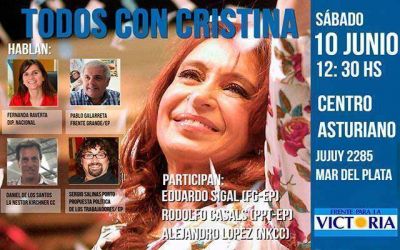 Sectores kirchneristas marplatenses pedirán la candidatura de Cristina