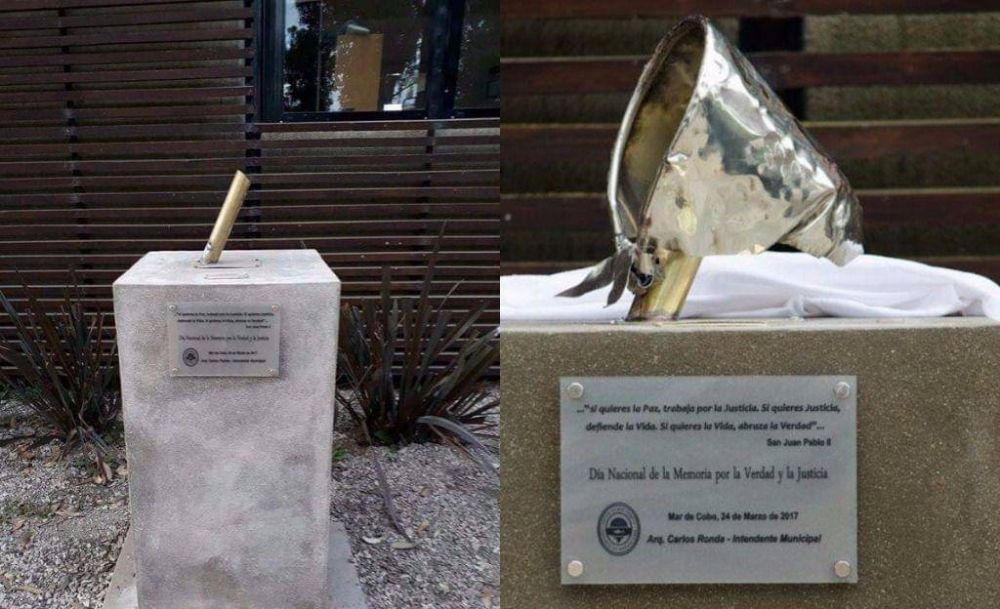 MAR CHIQUITA: Robaron la escultura de Madres de Plaza de Mayo y el intendente Ronda expres� su repudio