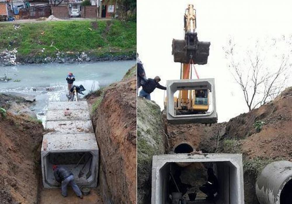 El Municipio construye un conducto aliviador en Barrio Libertador