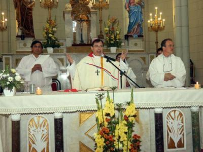 El obispo Tissera presidi� la misa en honor al Santo Patrono