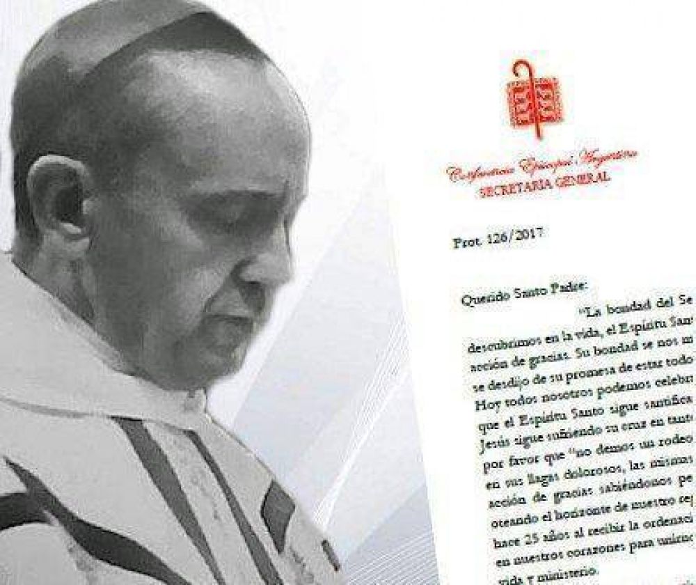 A 25 aos de su ordenacin episcopal, los obispos argentinos felicitan al Papa