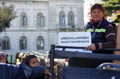Carreros de La Plata realizaron una protesta en la municipalidad para ser integrados al sistema de reciclaje