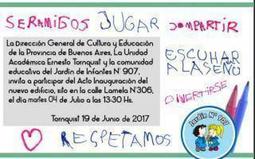 Tornquist: Inauguran nuevo edificio del Jard�n 907
