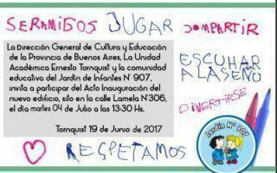 Tornquist: Inauguran nuevo edificio del Jard�n 907