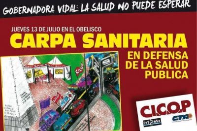 Hay un nuevo paro en los 80 hospitales bonaerenses y se instalar� una �Carpa Sanitaria� en el Obelisco