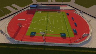 Alberto anunci� m�s obras: estadios de atletismo, de pat�n y de handball