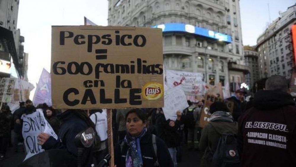 Marcha de los trabajadores despedidos por Pepsico