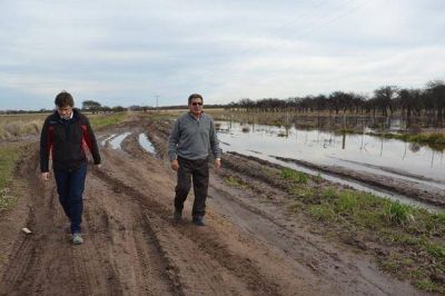Toay: funcionarios eval�an da�os de la red terciaria