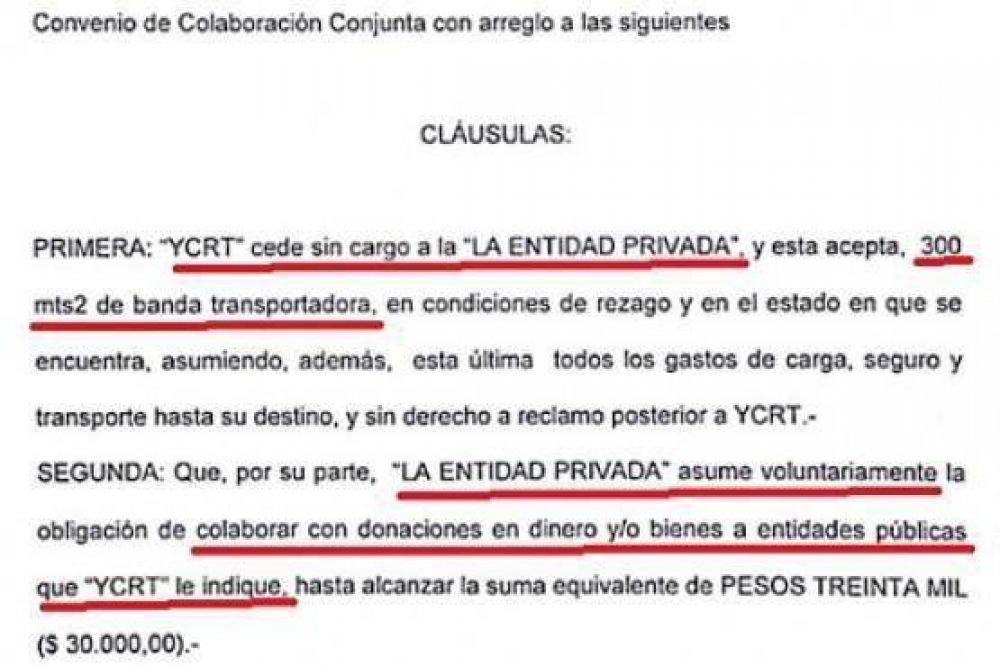 Operarios de YCRT impidieron la donacin de materiales a una empresa privada