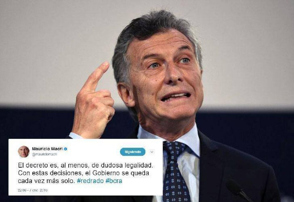 El da que Macri critic a Cristina por echar a Redrado del BCRA