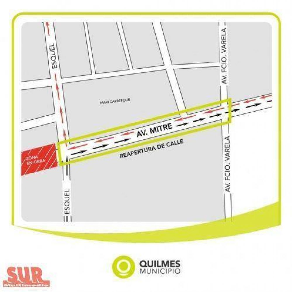 Abrir�n dos tramos de la avenida Mitre el 17 de agosto