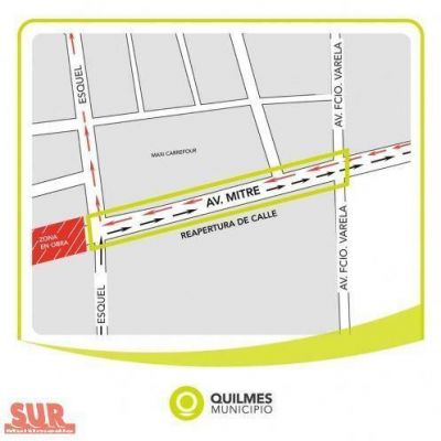 Abrir�n dos tramos de la avenida Mitre el 17 de agosto