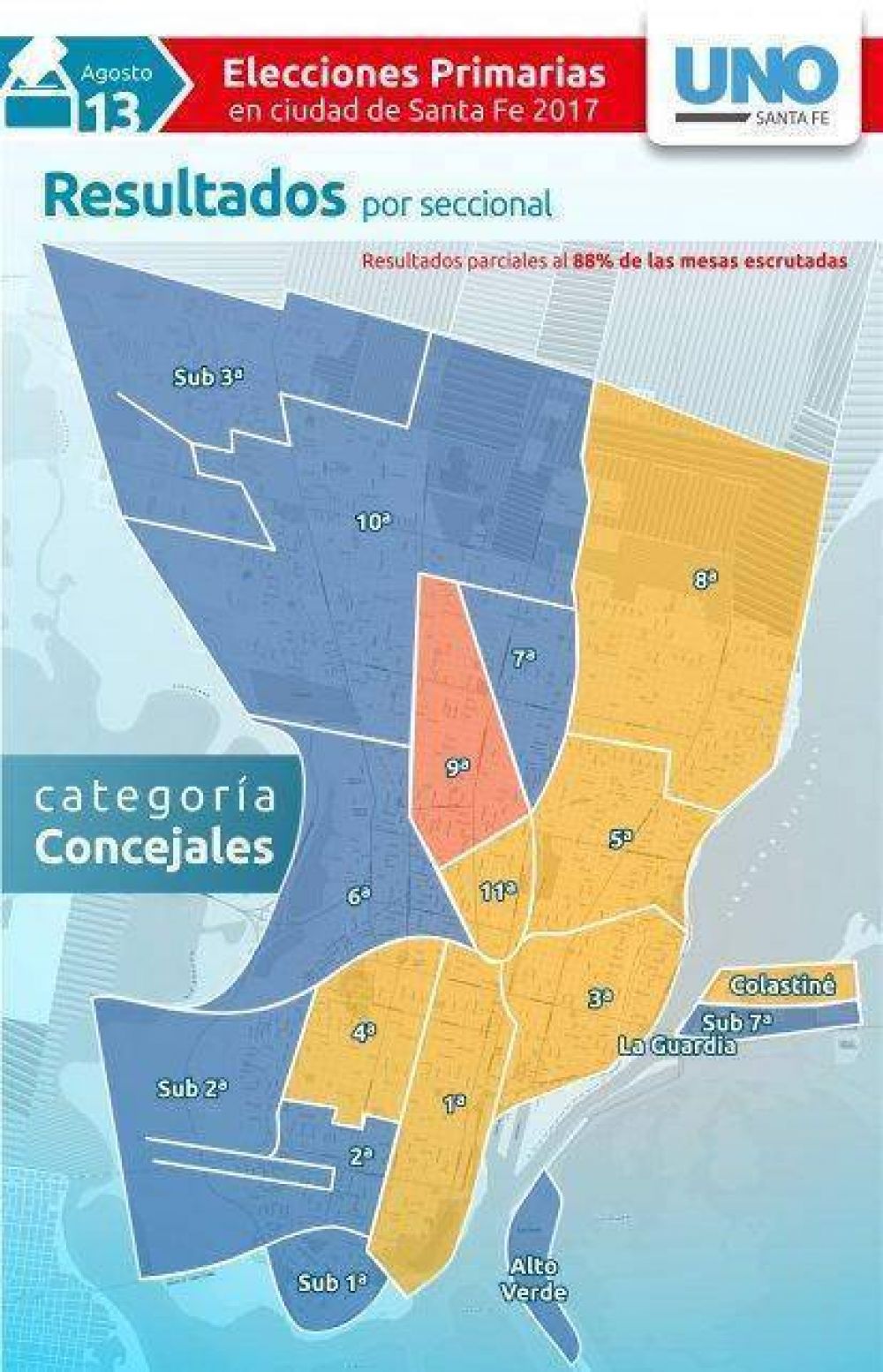 As� vot� la ciudad de Santa Fe en la categor�a de concejales
