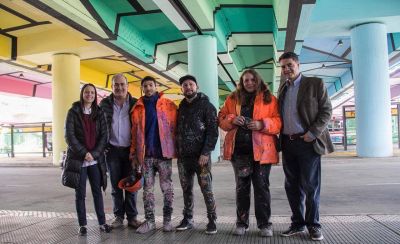 Jorge Macri y Soledad Martnez recorrieron la intervencin artstica de Puente Saavedra