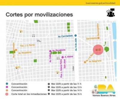De d�nde parten las columnas de trabajadores hacia Plaza de Mayo