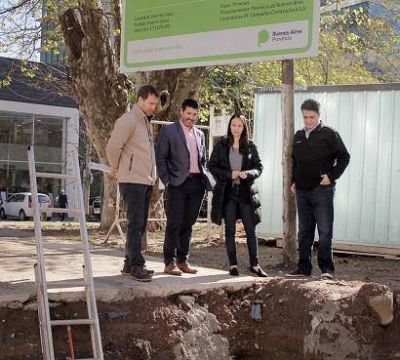 Jorge Macri y Soledad Martinez recorrieron una obra hidra�lica