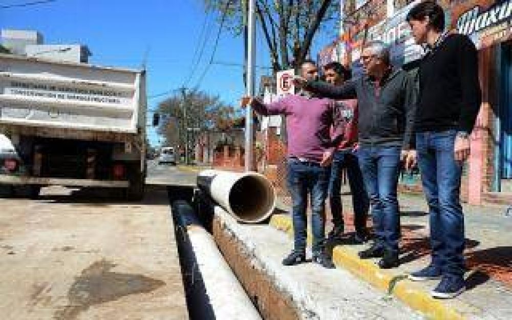 Tigre: Julio Zamora constat el avance de importante obra para evitar inundaciones
