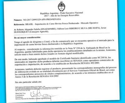 Argentina autoriz� importaci�n de carne vacuna brasile�a